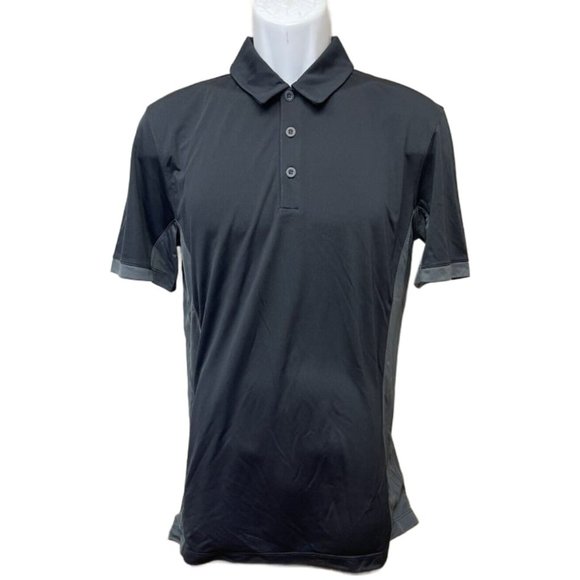 Nike Dry Fit Polo Shirt Short Sleeves Black Collared Mens Large New - Picture 1 of 5